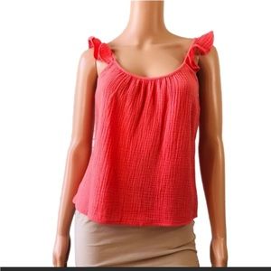 Anthropologie DREW Ruffle Tank Top